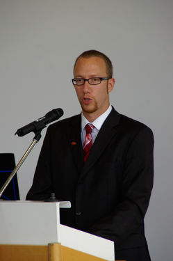 SPD-Kreisvorsitzender Thorsten Majer bei seinem Grußwort